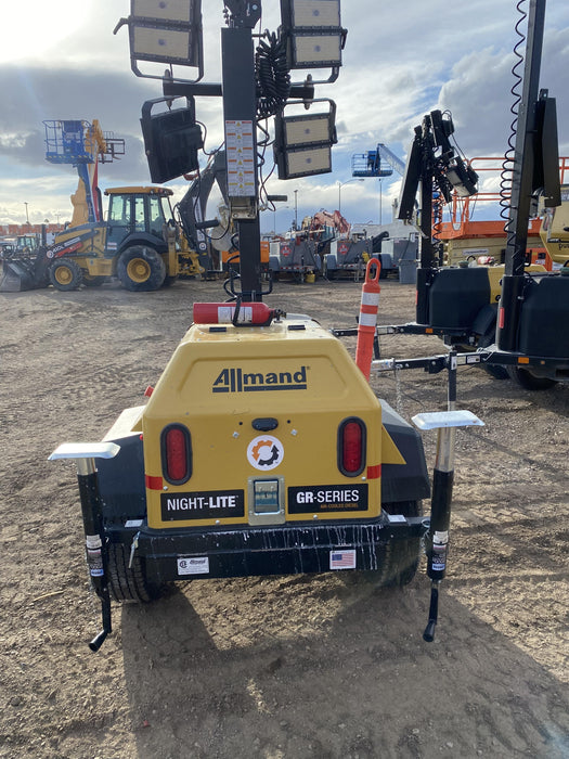 2022 Allmand NLV3GR (4) LED Light Fixture 350W, 23' Vertical Mast, 3kW Prime, Towable, ES Decals, T3