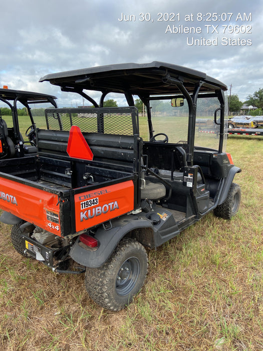 Kubota RTV-X1140W-H Canopy, 4-Seater, Diesel, Windshield Acrylic Clear, LED Strobe, Backup Alarm