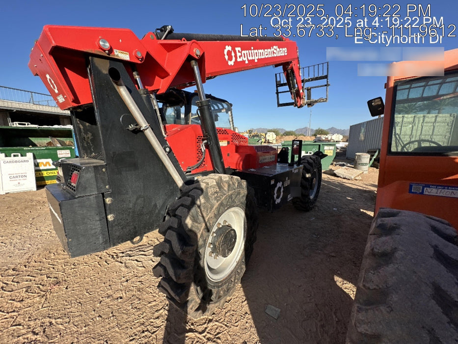 2020 Manitou MTA10055 Cab/Heat/Air, LED Work Lights, Solid Tires, Lift Hook, Beacon, Auxiliary Hydraulics w/66" Carriage and 60" Forks