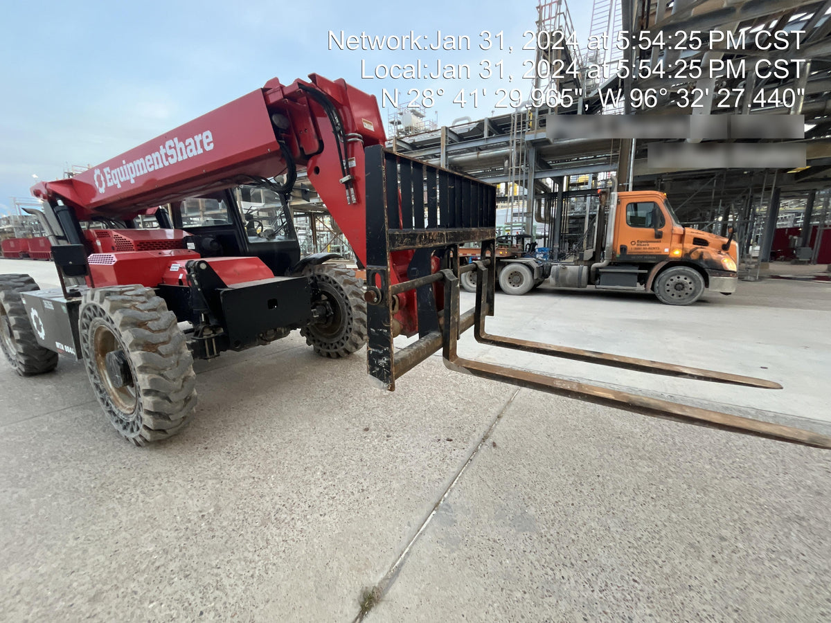 2019 Manitou MTA8044 74hp T4F, Cab/Heat/Air, Cab and Boom LED work lights, Auxiliary Hydraulics, Solid Tires, Amber strobe, Lift Hook 66" Carriage, 60" Forks