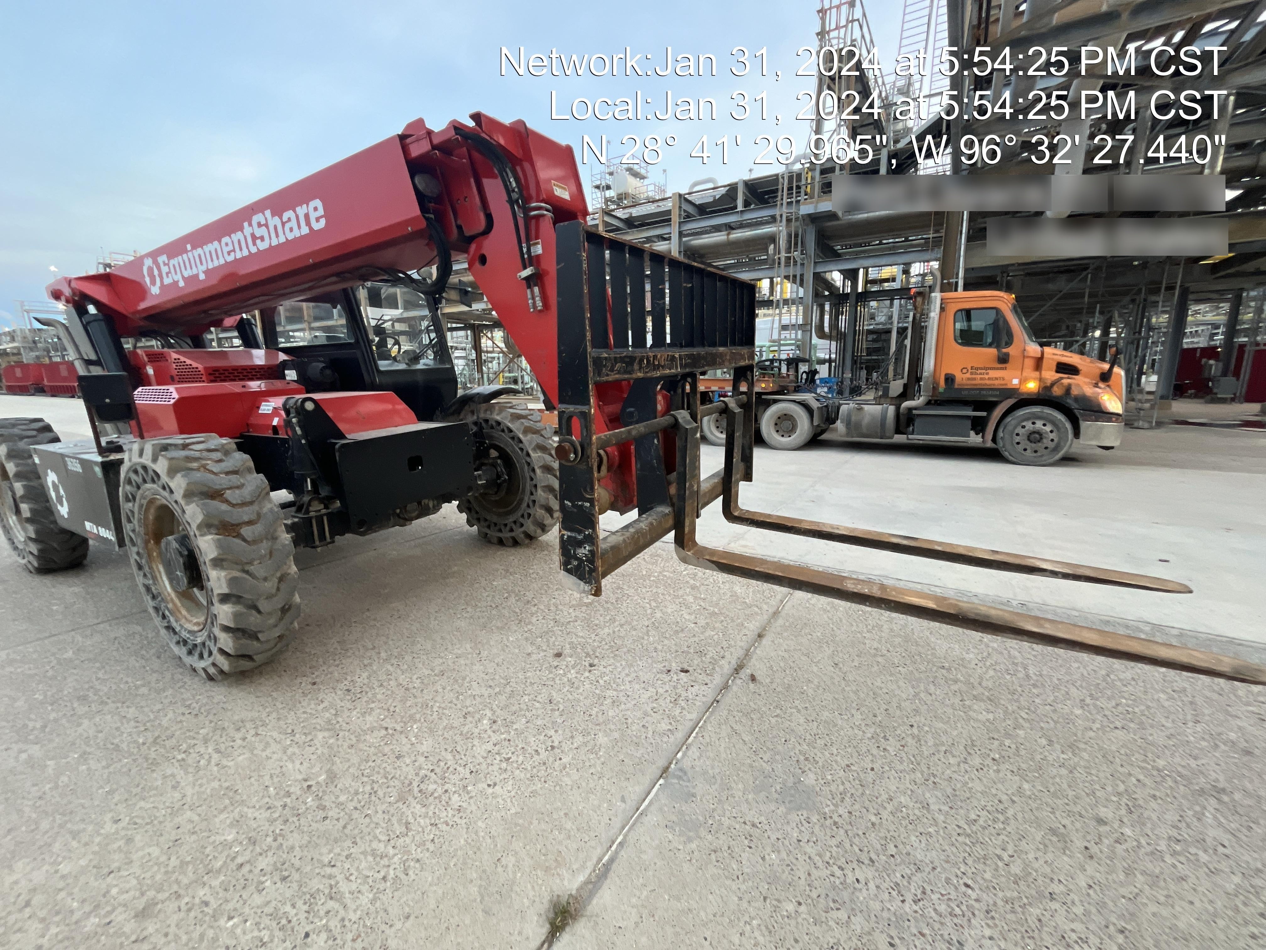 2019 Manitou MTA8044 74hp T4F, Cab/Heat/Air, Cab and Boom LED work lights, Auxiliary Hydraulics, Solid Tires, Amber strobe, Lift Hook 66" Carriage, 60" Forks