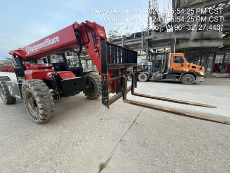 2019 Manitou MTA8044 74hp T4F, Cab/Heat/Air, Cab and Boom LED work lights, Auxiliary Hydraulics, Solid Tires, Amber strobe, Lift Hook 66" Carriage, 60" Forks
