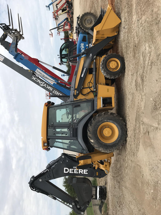 2020 John Deere 310LEP Cab/Heat/Air, 4WD, Standard Stick, Pilot Controls, 2 Way Hydraulics, TAG Manual QC