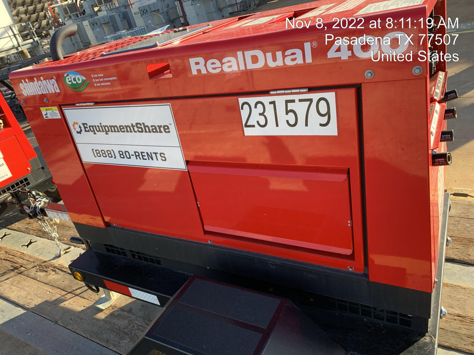 2022 Shindaiwa DGW400MDL Kubota D902 Engine, 23 HP, Dual Op Welder, Wire, Arc, Droop Stick, Tig, and CC Stick Functionality, Simulphase, 3 Phase and 1 Phase Gen Output, Single Axle NB Trlr, Slr Trckl Chrg 12V 12W, Fire Ext