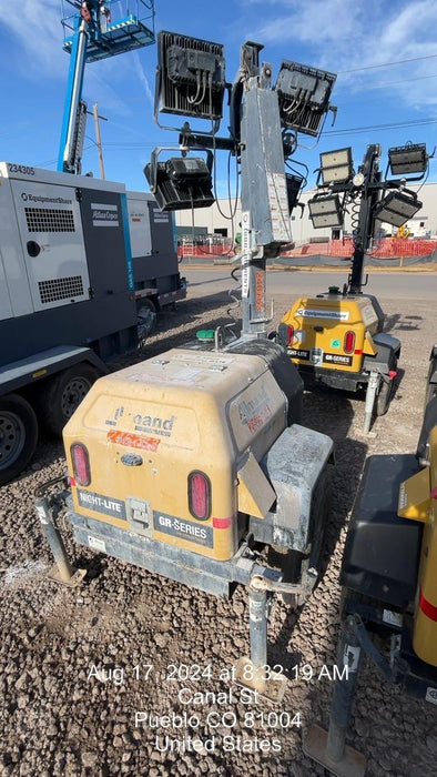 2022 Allmand NLV3GR (4) LED Light Fixture 350W, 23' Vertical Mast, 3kW Prime, Towable, ES Decals, T3