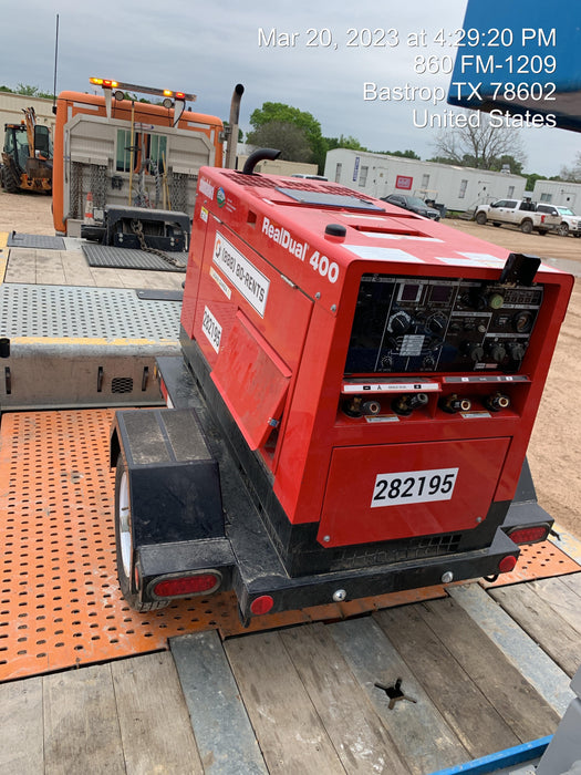 2022 Shindaiwa DGW400MDL Kubota D902 Engine, 23 HP, Dual Op Welder, Wire, Arc, Droop Stick, Tig, and CC Stick Functionality, Simulphase, 3 Phase and 1 Phase Gen Output, Single Axle NB Trlr, Slr Trckl Chrg 12V 12W, Fire Ext