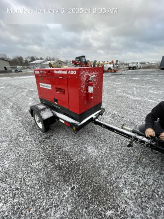 2023 Shindaiwa DGW400MDL Kubota D902 Engine, 23 HP, Dual Op Welder, Wire, Arc, Droop Stick, Tig, and CC Stick Functionality, Simulphase, 3 Phase and 1 Phase Gen Output, Single Axle NB Trlr, Slr Trckl Chrg 12V 12W, Fire Ext