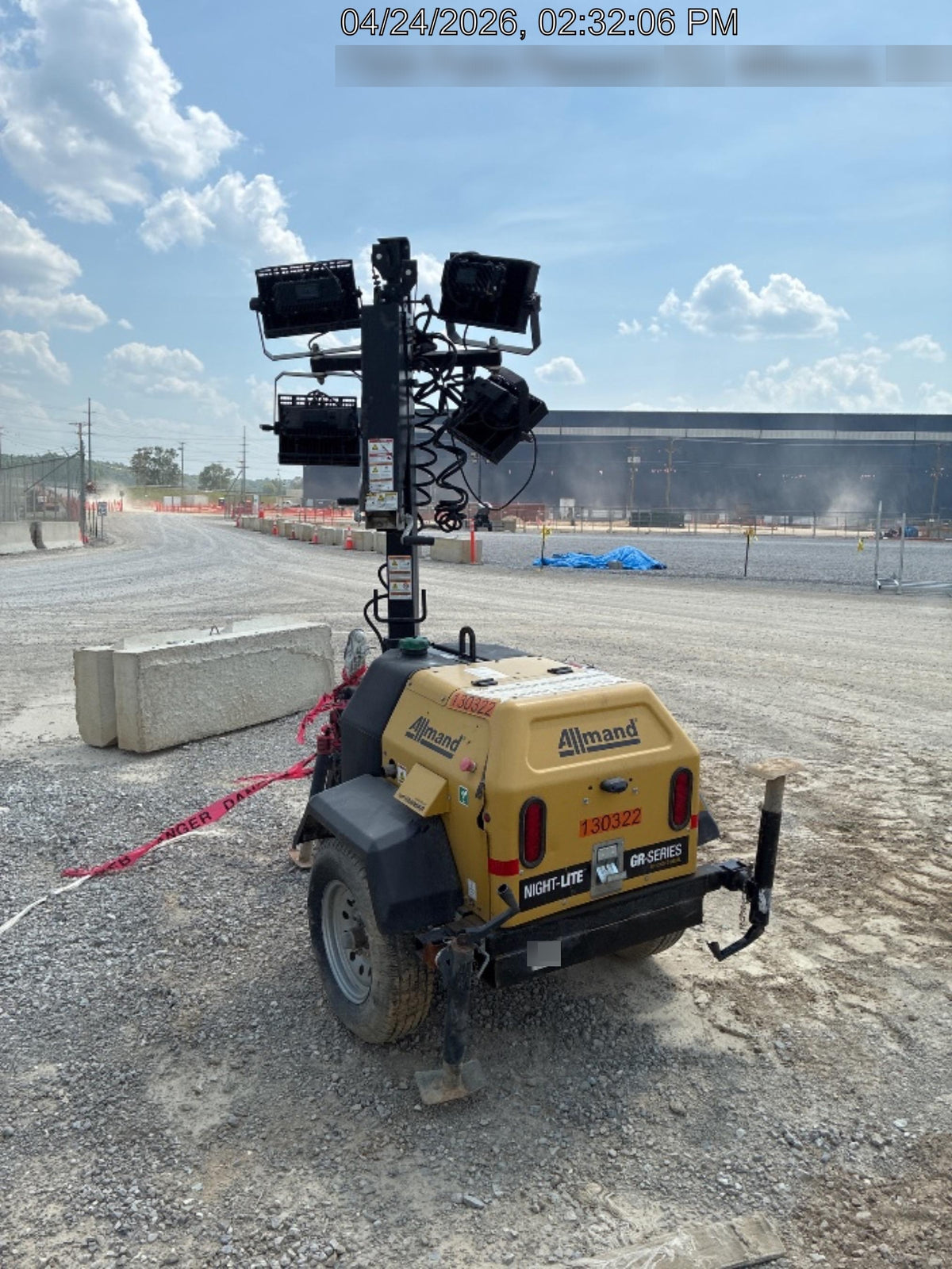 2021 Allmand NLV3GR (4) LED Light Fixture 350W, 23' Vertical Mast, 3kW Prime, Towable, Deep Sea L401, Leveling Jacks, Yanmar T4F 5.8hp