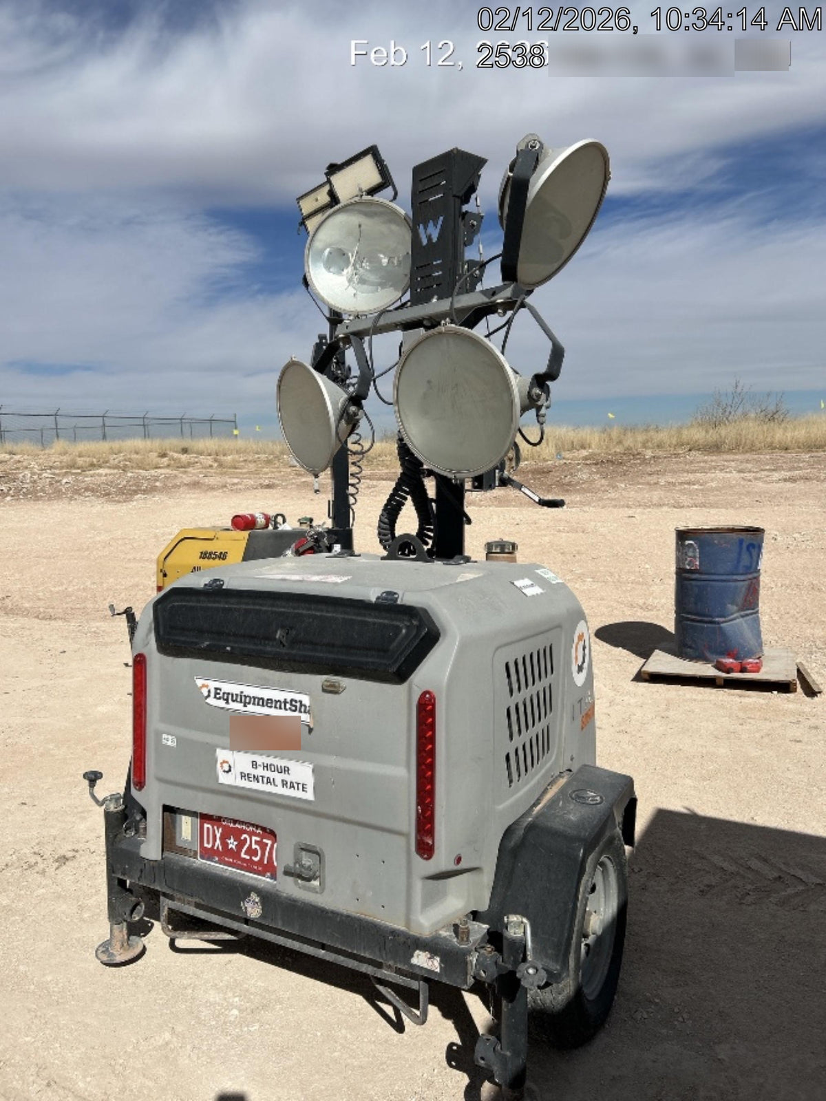 2018 Wacker Neuson LTV6L-MH Wacker Neuson LTV6L Mobile Light Tower w/Fuel Level Sensor Installed