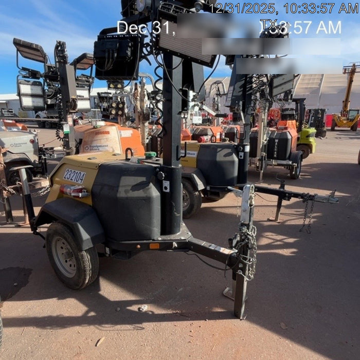 2022 Allmand NLV3GR (4) LED Light Fixture 350W, 23' Vertical Mast, 3kW Prime, Towable, Deep Sea L401, Leveling Jacks, Yanmar T4F 5.8hp