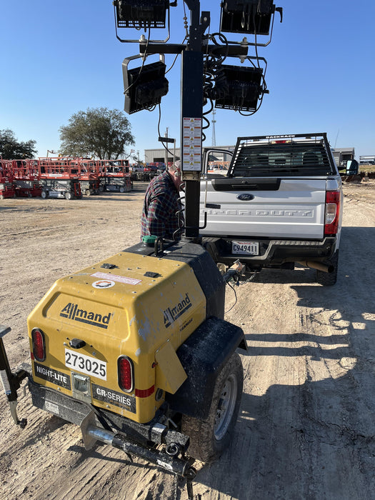 2022 Allmand NLV3GR (4) LED Light Fixture 350W, 23' Vertical Mast, 3kW Prime, Towable, ES Decals, T3