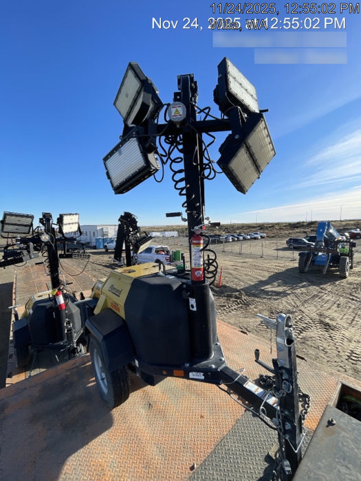 2020 Allmand NLV3GR (4) LED Light Fixture 350W, 23' Vertical Mast, 3kW Prime, Towable, Deep Sea L401, Leveling Jacks, Yanmar T4F 5.8hp