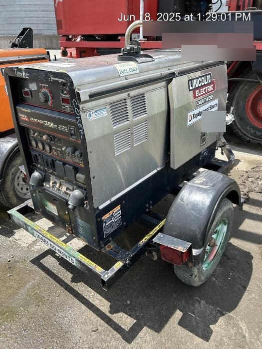 2019 Lincoln Electric Vantage 322 Welder Ready-Pak 3, Two wheel trailer, Fender and Light kit, Cable Rack
