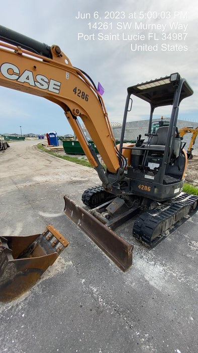 2018 Case CX37C ROPS, LONG ARM, RUBBER TRACKS, AUX HYD