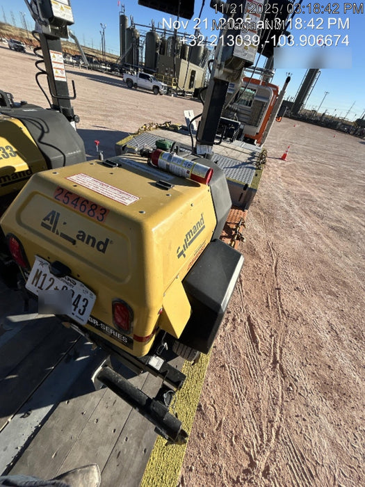 2022 Allmand NLV3GR (4) LED Light Fixture 350W, 23' Vertical Mast, 3kW Prime, Towable, ES Decals, T3