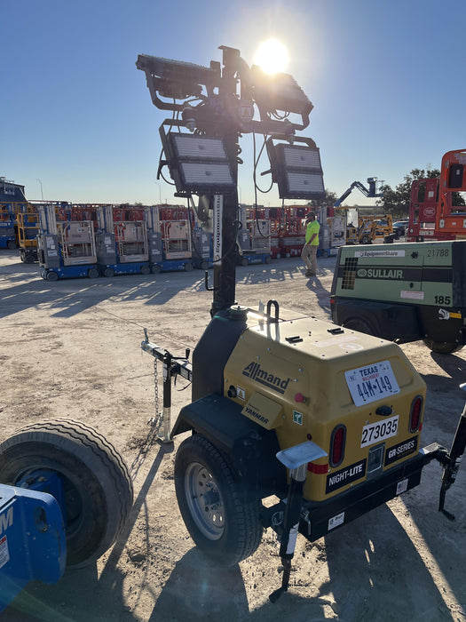 2022 Allmand NLV3GR (4) LED Light Fixture 350W, 23' Vertical Mast, 3kW Prime, Towable, ES Decals, T3