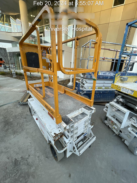 Custom Equipment HB-1430 Hy-Brid Scissor Lift
Platform capacity up to 670 lbs
Working height up to 20 ft
Weighs under 1,700 lbs
Non-marking wheels