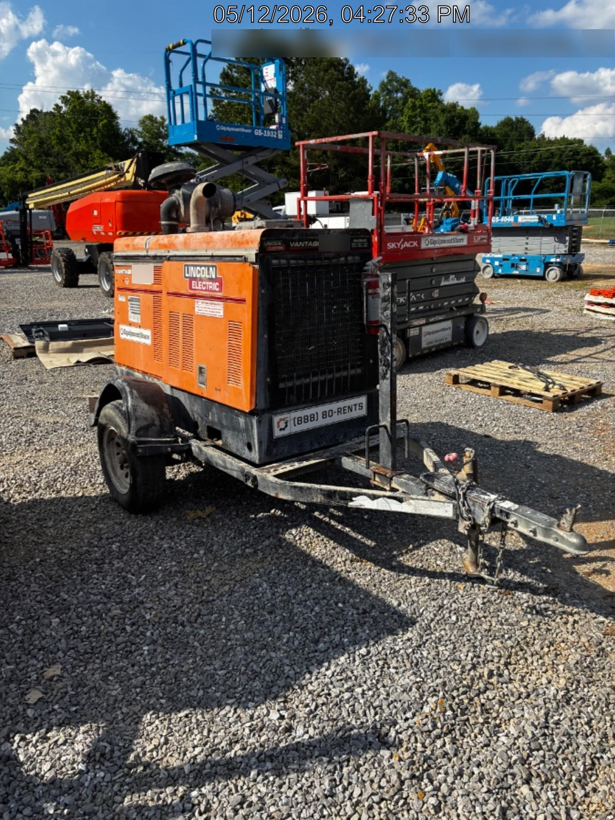 2021 Lincoln Electric Vantage 549X Ready Pak 3, ORANGE (includes trailer, cable rack, fender light kit)