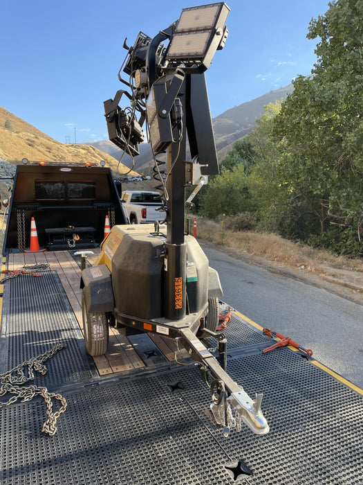 2022 Allmand NLV3GR (4) LED Light Fixture 350W, 23' Vertical Mast, 3kW Prime, Towable, Deep Sea L401, Leveling Jacks, Yanmar T4F 5.8hp