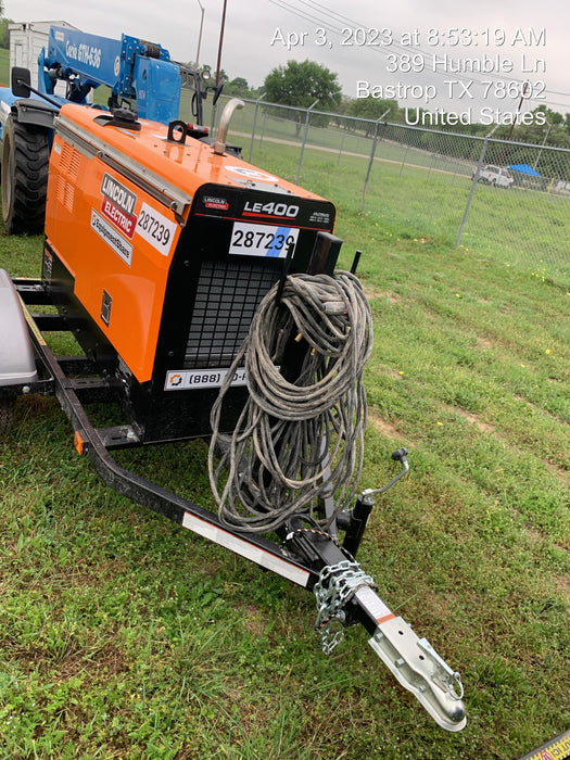 2023 Lincoln Electric LE400 Kubota V1505, Trlr, Cable Rack, Light Kit, ES Decals, T3