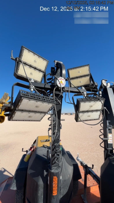 Allmand NLV3GR (4) LED Light Fixture 350W, 23' Vertical Mast, 3kW Prime, Towable, Deep Sea L401, Leveling Jacks, Yanmar T4F 5.8hp