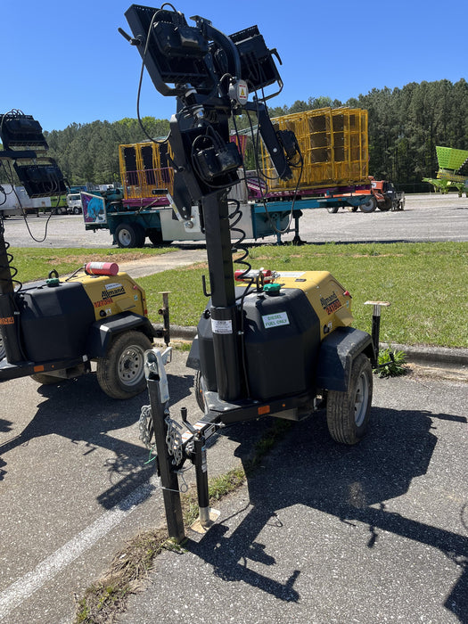 2022 Allmand NLV3GR (4) LED Light Fixture 350W, 23' Vertical Mast, 3kW Prime, Towable, Deep Sea L401, Leveling Jacks, Yanmar T4F 5.8hp