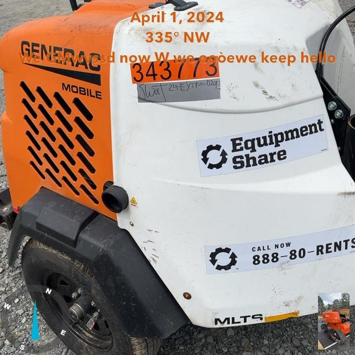 2023 Generac MLT2 Diesel, Flex Switch 120V Input, Powerzone Controller, (4) 320W LED Lights, 4kW Generator, 39.9 Gal Fuel Tank, 2" Ball, T3