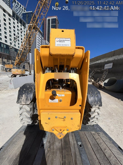2019 JCB 509-42 74 HP w/Open ROPS, Beacon, Aux Hydraulics, LED Work lights, Solid Tires w/66" Carriage/60" Forks