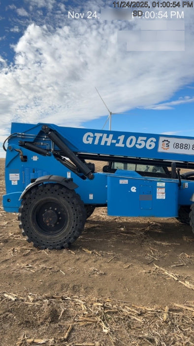 2019 Genie GTH-1056 Cab/Heat/AC, Solid RT Tires, LED Work Lights, Beacon 60" QA Carriage, 60" Forks