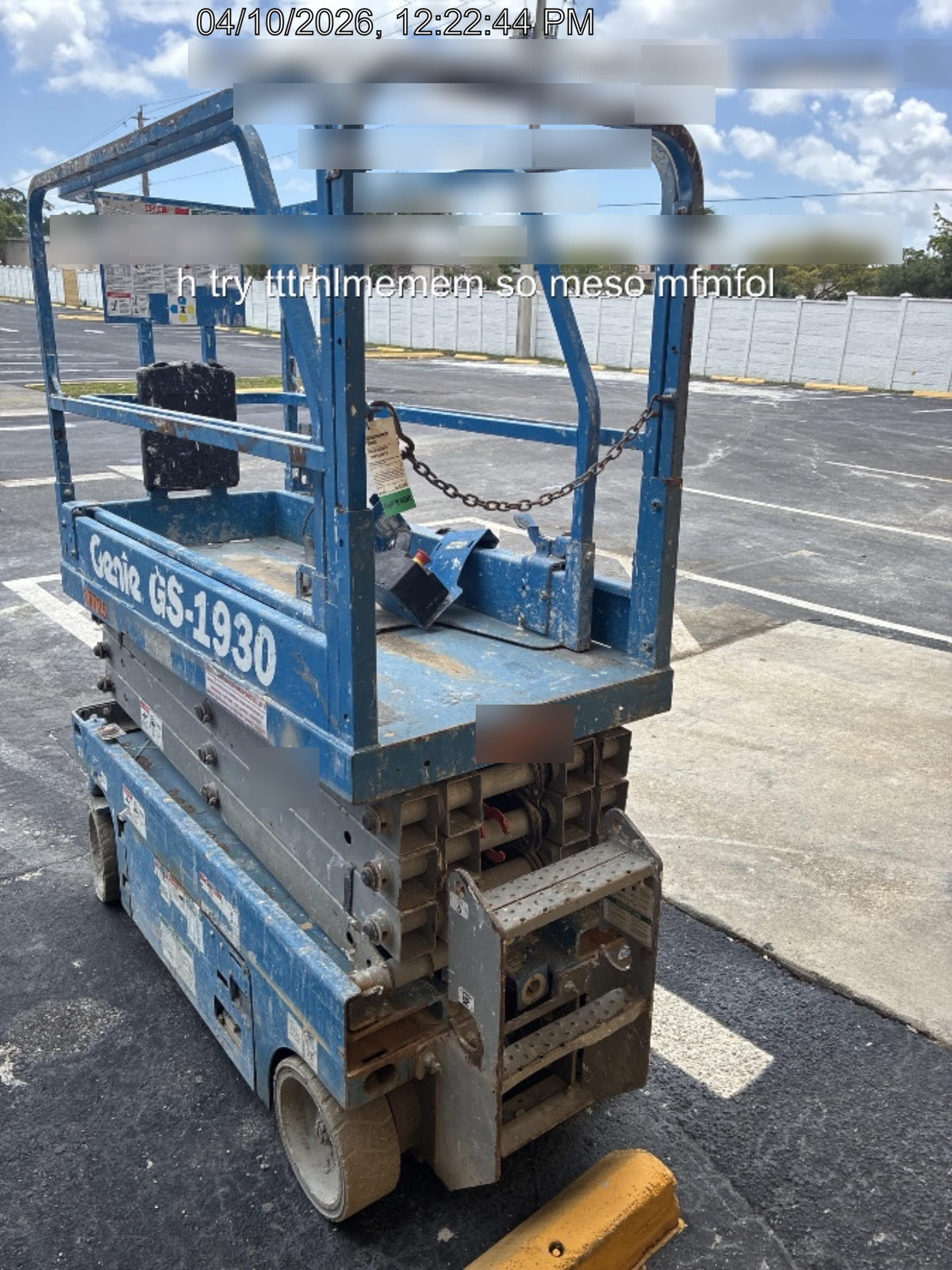 2018 Genie GS-1930 Genie GS-1930 w/Fixed Rail, Chain Entry