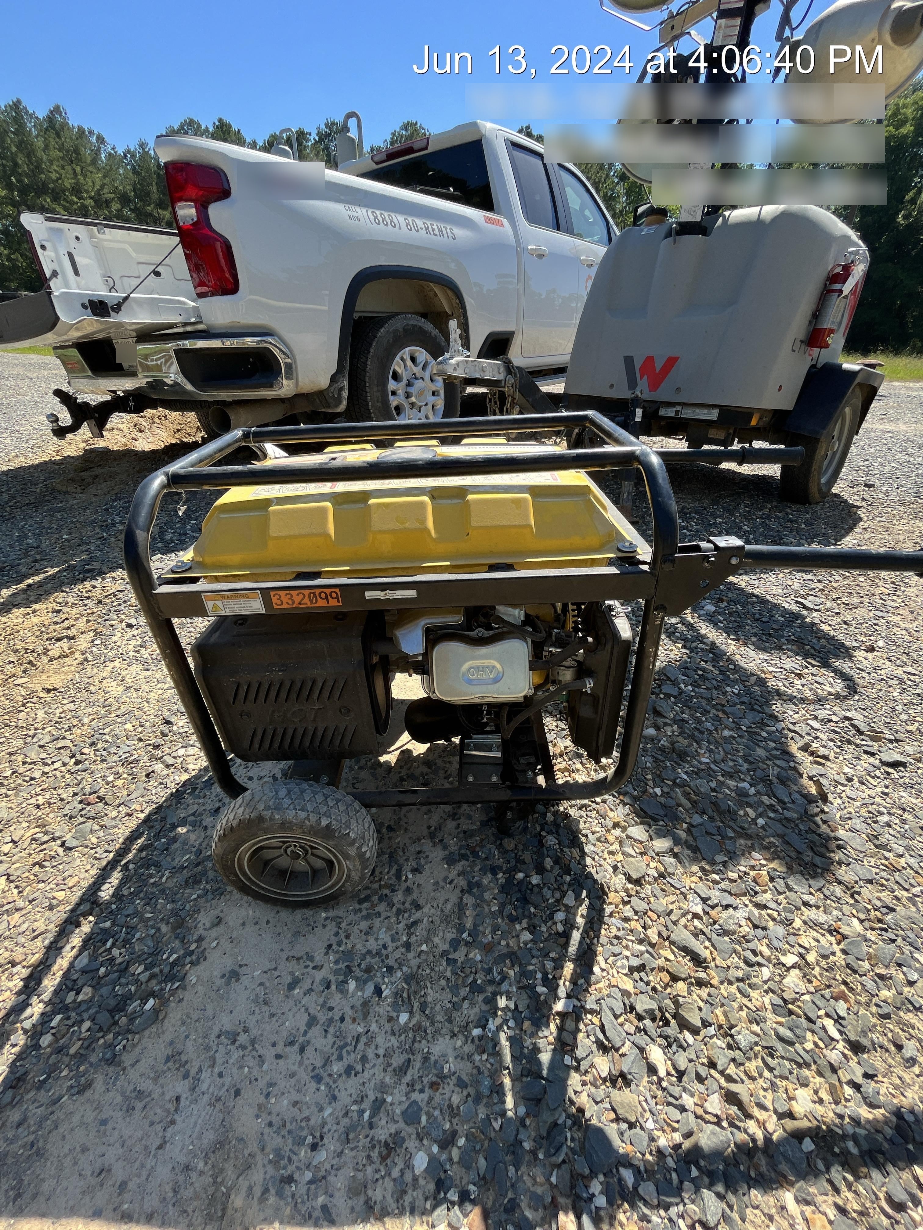 2023 Atlas Copco P6500W 5.5kW, AC390FD Gasoline Engine, Wheel & Handle Kit, (2) 120V Duplex 15A + (1) 120/240V 30A Twist Lock