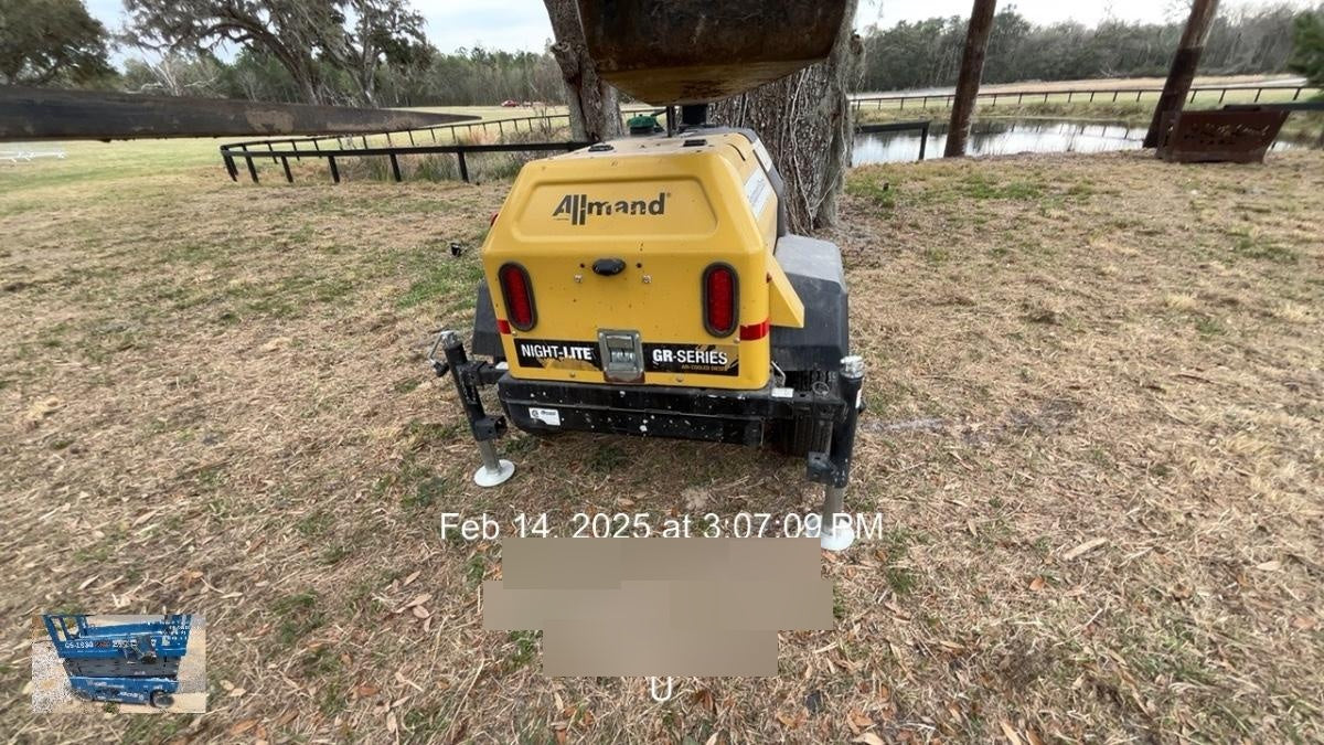 2022 Allmand NLV3GR (4) LED Light Fixture 350W, 23' Vertical Mast, 3kW Prime, Towable, Deep Sea L401, Leveling Jacks, Yanmar T4F 5.8hp