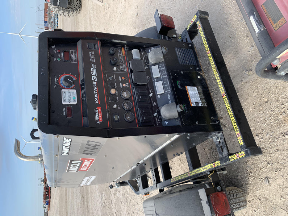 2019 Lincoln Electric Vantage 322 Ready-Pak 3, Two Wheel Trailer, Fender and Light Kit, Cable Rack