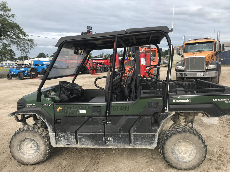 2019 Kawasaki Mule PRO-DXT Standard Options, Backup Alarm, Beacon, Plastic Hard Top, Poly Windshield, Horn Kit