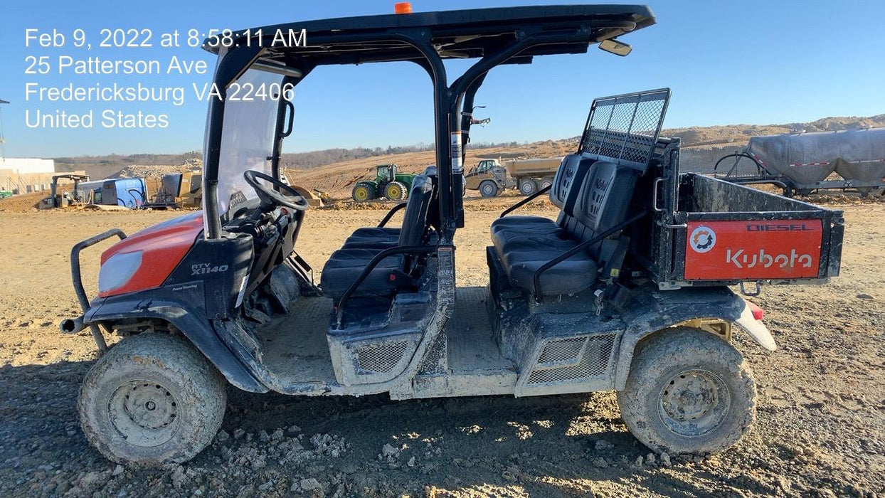 2021 Kubota RTV-X1140W-H Plastic Canopy, Windshield Acrylic Clear, LED Strobe Light, Wire Harness Kit, Back up Alarm