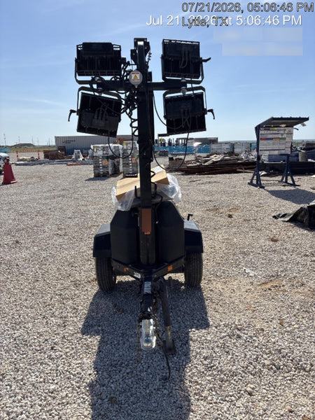 Allmand NLV3GR (4) LED Light Fixture 350W, 23' Vertical Mast, 3kW Prime, Towable, Deep Sea L401, Leveling Jacks, Yanmar T4F 5.8hp