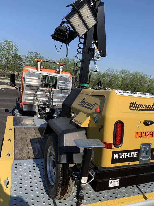 2021 Allmand NLV3GR (4) LED Light Fixture 350W, 23' Vertical Mast, 3kW Prime, Towable, Deep Sea L401, Leveling Jacks, Yanmar T4F 5.8hp