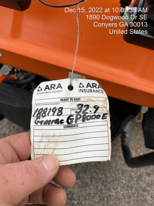 2021 Generac GP8000E Portable Generator