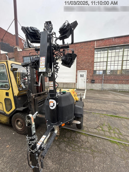 2021 Allmand NLV3GR (4) LED Light Fixture 350W, 23' Vertical Mast, 3kW Prime, Towable, Deep Sea L401, Leveling Jacks, Yanmar T4F 5.8hp