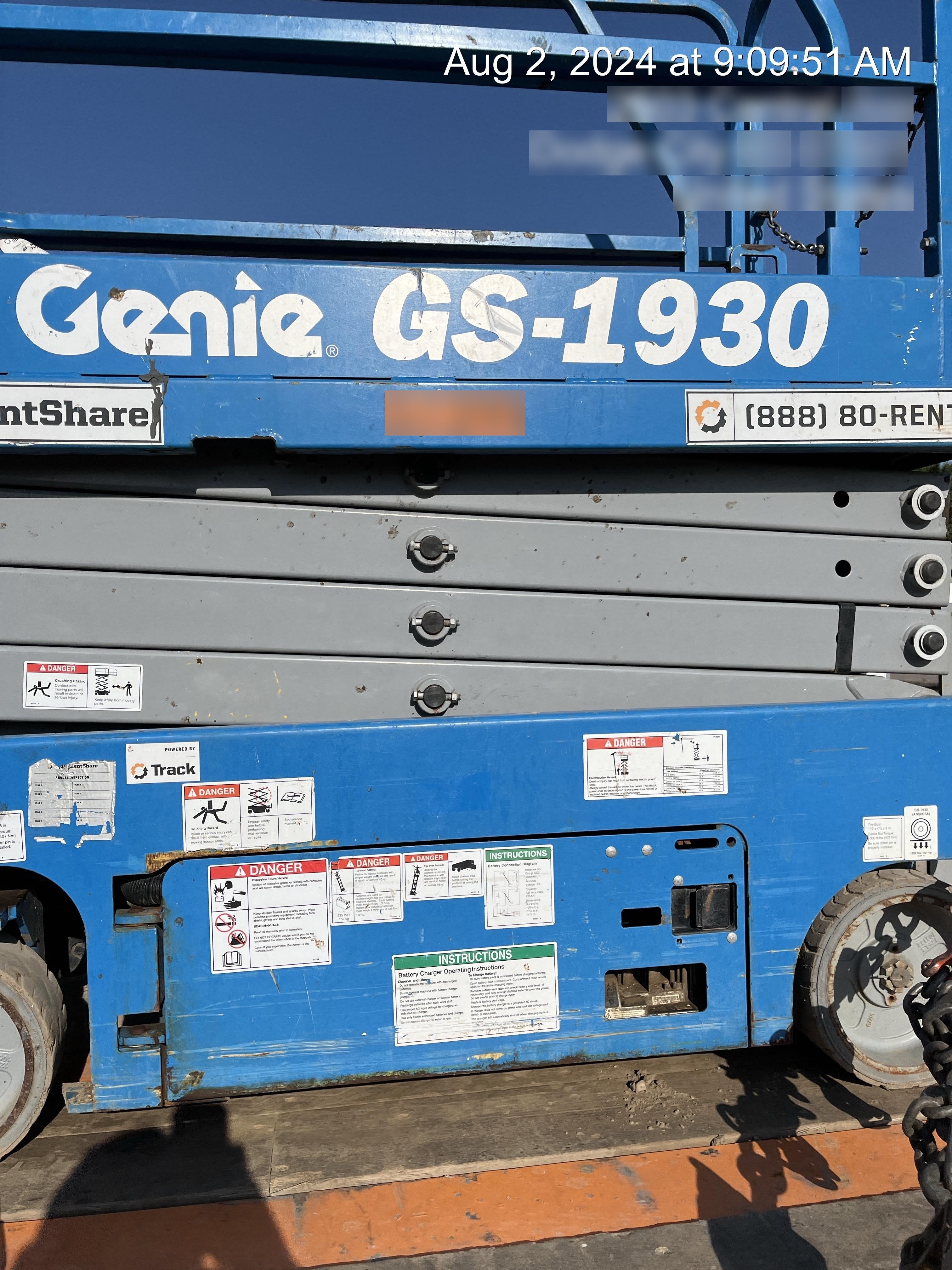 2016 Genie GS-1930 Standard Rental Specs