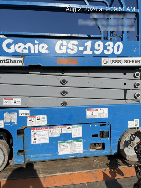 2016 Genie GS-1930 Standard Rental Specs