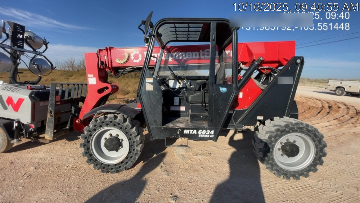 2019 Manitou MTA6034 Canopy, LED Work Lights, Solid Tires, Beacon, Auxiliary Hydraulics 48" Carriage and 48" Forks
