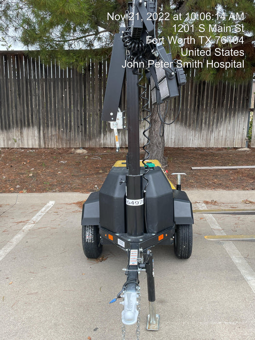 2022 Allmand NLV3GR (4) LED Light Fixture 350W, 23' Vertical Mast, 3kW Prime, Towable, ES Decals, T3