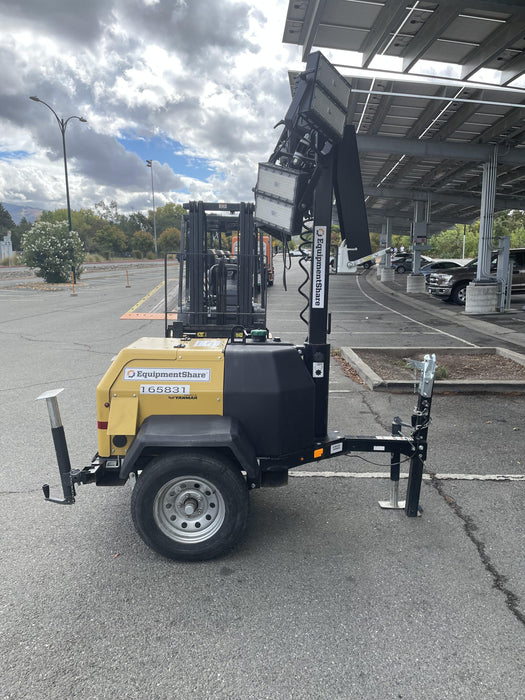 2021 Allmand NLV3GR (4) LED Light Fixture 350W, 23' Vertical Mast, 3kW Prime, Towable, Deep Sea L401, Leveling Jacks, Yanmar T4F 5.8hp