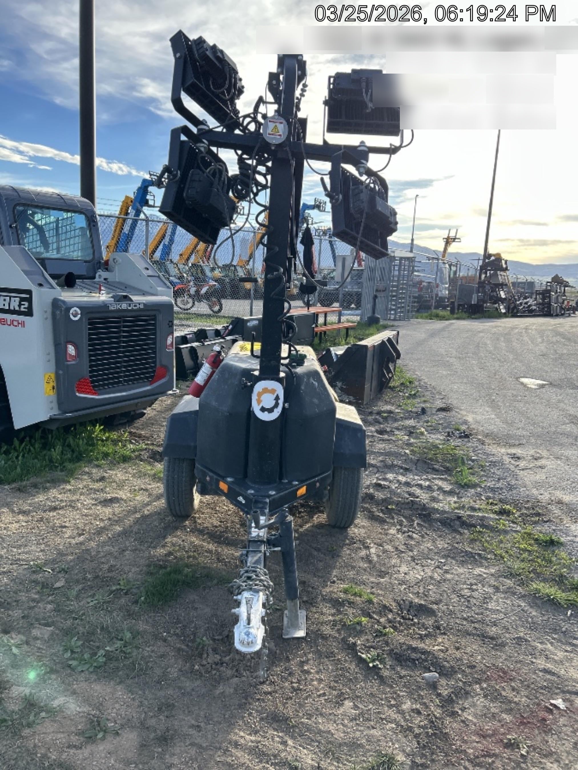 Allmand NLV3GR (4) LED Light Fixture 350W, 23' Vertical Mast, 3kW Prime, Towable, Deep Sea L401, Leveling Jacks, Yanmar T4F 5.8hp