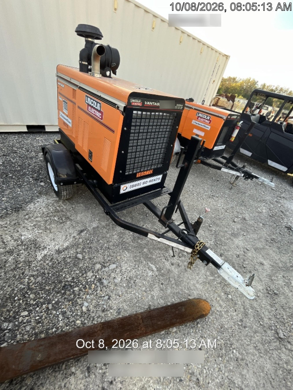2021 Lincoln Electric Vantage 549X Ready Pak 3, ORANGE (includes trailer, cable rack, fender light kit)
