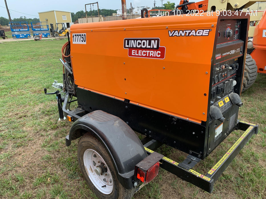 2021 Lincoln Electric Vantage 322 Vantage 322 Ready Pak 3 w/ Decals, ORANGE (includes trailer, cable rack, fender light kit) NO Telematics