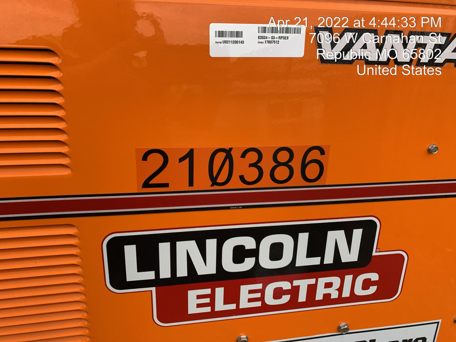 2022 Lincoln Electric Vantage 549X VANTAGE 549X READY-PAK 3