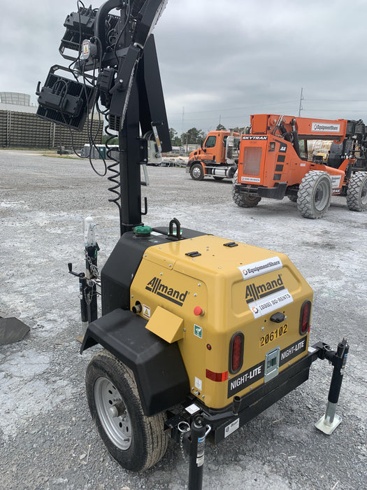 2022 Allmand NLV3GR (4) LED Light Fixture 350W, 23' Vertical Mast, 3kW Prime, Towable, Deep Sea L401, Leveling Jacks, Yanmar T4F 5.8hp