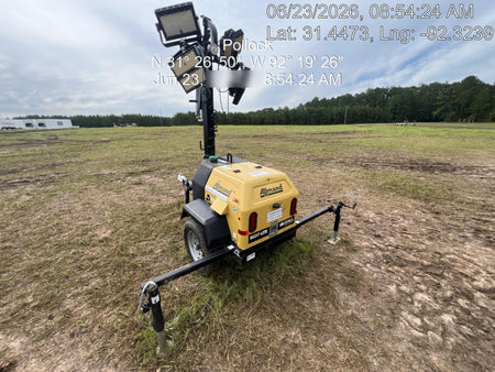 2022 Allmand NLV3GR (4) LED Light Fixture 350W, 23' Vertical Mast, 3kW Prime, Towable, Deep Sea L401, Leveling Jacks, Yanmar T4F 5.8hp